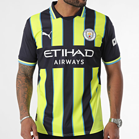 Puma - Maglia Manchester City away Replica 775086 Navy Green Lime Maglia da calcio