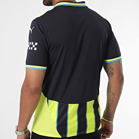 Puma - Manchester City Away Jersey Replica 775086 Navy Green Lime Football Jersey