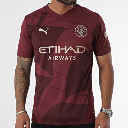 Puma - Maglia Manchester City scollo a V Terza Maglia Calcio Replica 775201 Bordeaux