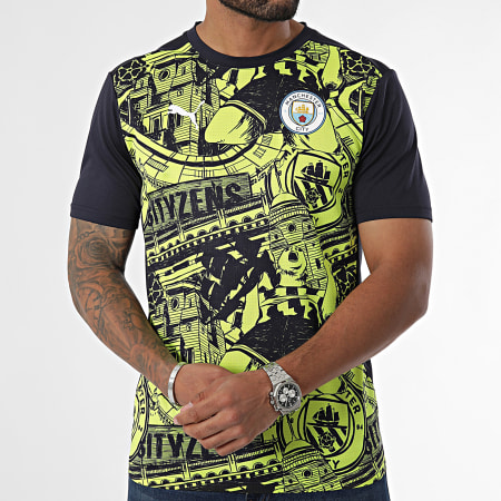 Puma - Manchester City Prematch Jersey Team 777578 Blauw Marine Groen Lime Voetbal Jersey