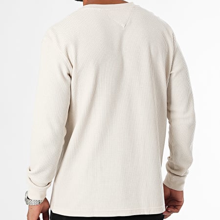 Tommy Jeans - Wafel Lange Mouw Tee 9216 Licht Beige