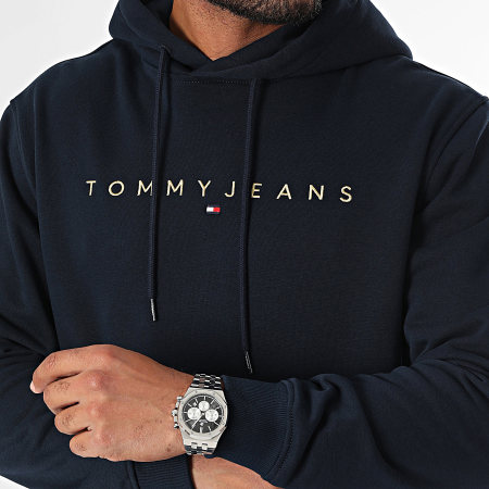 Tommy Jeans - Sudadera con capucha Linear Gold 0503 Navy Gold