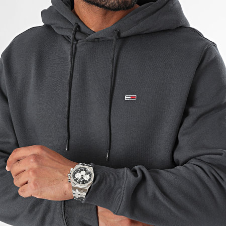 Tommy Jeans - Sweat Capuche Flag 0742 Gris Anthracite