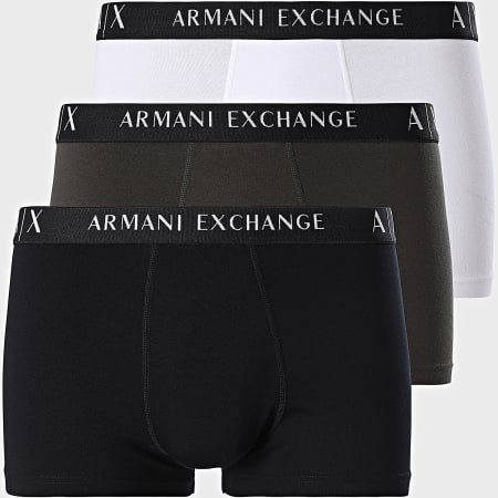 Armani Exchange - Set van 3 boxers 957028-CC282 Zwart Groen Khaki Wit