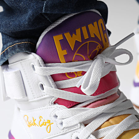 Ewing Athletics - Scarpe da ginnastica Ewing 33 Hi 1BM02546 Bianco Giallo Arancione Rosa