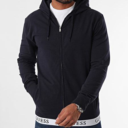 Guess - Hoodie met rits U3YQ00-KBS91 marineblauw