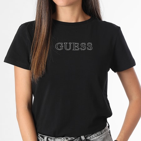 Guess - Damesshirt met bergkristallen V3BI11-J1314 Zwart