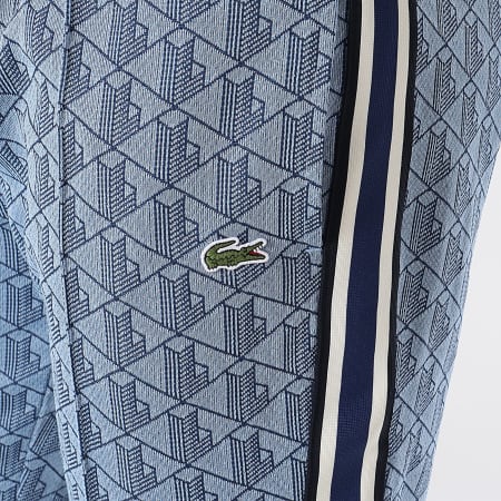 Lacoste - The Blend Pantalones de chándal a rayas con logotipo de cocodrilo Azul claro