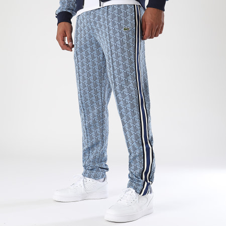 Lacoste - Pantalon Jogging A Bandes Logo Crocodile The Blend Bleu Clair