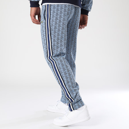 Lacoste - Pantalon Jogging A Bandes Logo Crocodile The Blend Bleu Clair