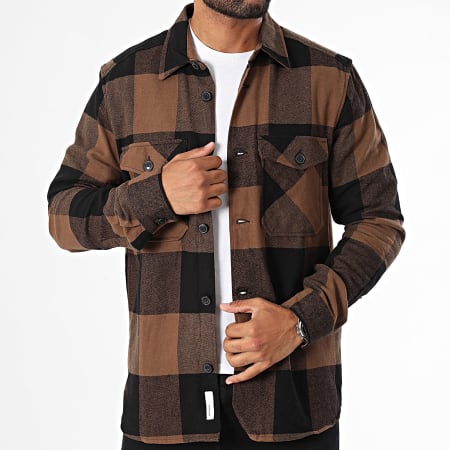 Only And Sons - Sobrecamisa a cuadros negra Milo Brown