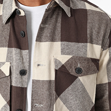 Only And Sons - Camicia a quadri marrone beige