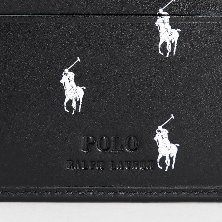 Polo Ralph Lauren - Custodia per carte all over player in bianco e nero