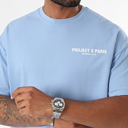 Project X Paris - Ronde Hals T-shirt 2410124 Lichtblauw