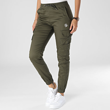 Project X Paris - Pantalon Cargo Femme F224141 Vert Kaki
