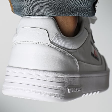 Tommy Jeans - Cupsole leren essentiële 1443 witte sneakers