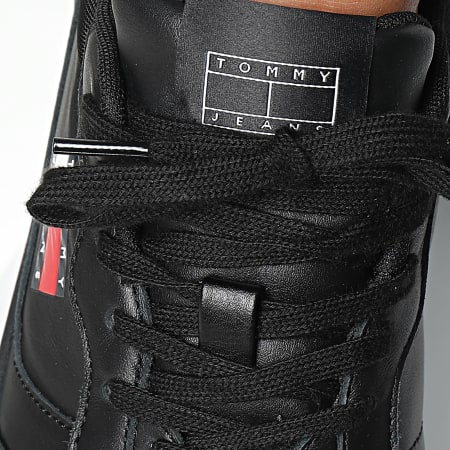 Tommy Jeans - Cupsole leren essentiële 1443 zwarte sneakers