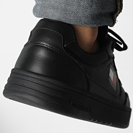 Tommy Jeans - Sneakers Cupsole in pelle Essential 1443 nero