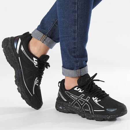 Asics - Zapatillas Mujer Gel Venture 6 GS 1204A162 Negro Plata Pura