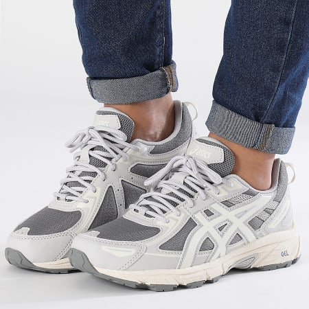 Asics - Zapatillas Mujer Gel Venture 6 GS 1204A162 Arcilla Gris Crema