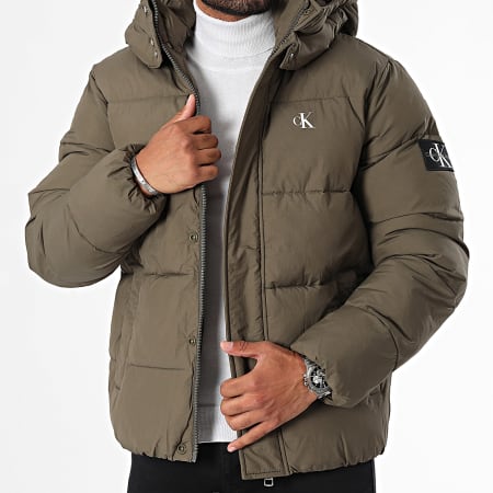 Calvin Klein Hooded Down Jacket 6104 Khaki Green Ryses