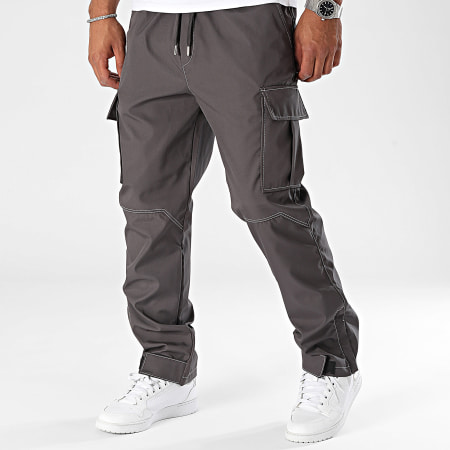 Ikao - Pantalones Cargo Gris Carbón