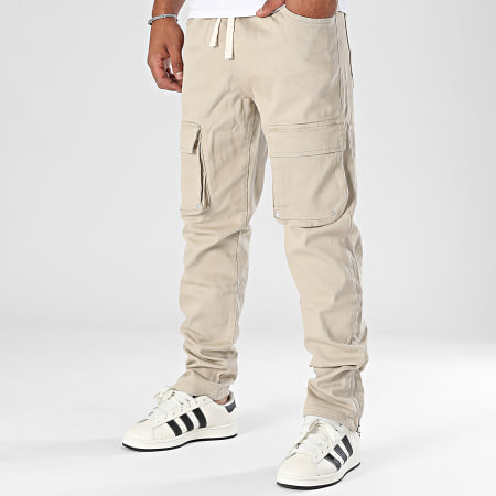 Ikao - Pantalon Cargo Jean Beige