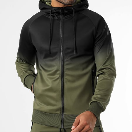 LBO - Ensemble De Survêtement 0248 Noir Vert Kaki Dégradé