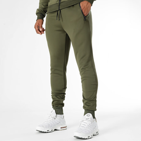 LBO - Ensemble De Survêtement 0248 Noir Vert Kaki Dégradé