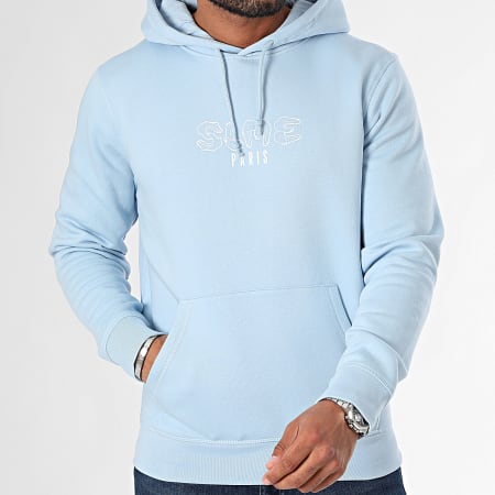 Sale Môme Paris - Tekenen Hemelsblauw Wit Hoodie