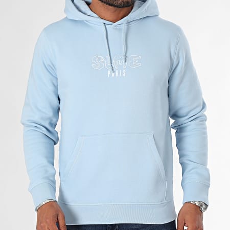 Sale Môme Paris - Felpa con cappuccio Sky Blue White Signs