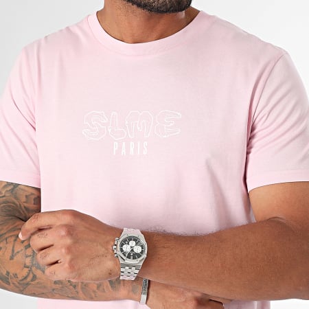 Sale Môme Paris - T-shirt borden roze wit