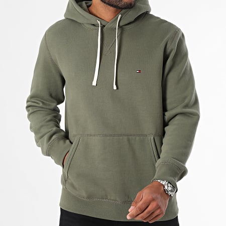 Tommy Hilfiger - Essential 7230 Felpa con cappuccio oversize verde kaki