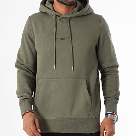 Tommy Hilfiger - Sweat Capuche Logo Tipped 2673 Vert Kaki