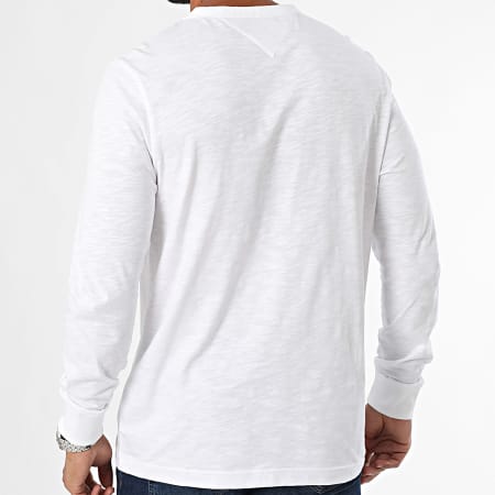 Tommy Hilfiger - Tee Shirt Manches Longues Slub Henley 6460 Blanc