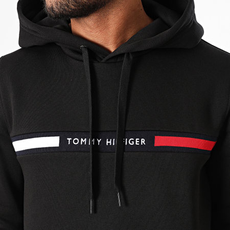 Tommy Hilfiger - Hilfiger Borst inzetstuk Hoody 7361 Zwart