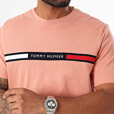 Tommy Hilfiger - Maglietta con inserto sul petto 6498 Salmone