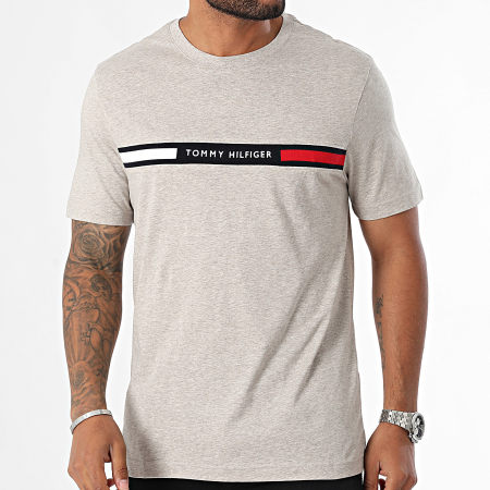 Tommy Hilfiger - Camiseta con inserciones en el pecho 6498 Heather Grey