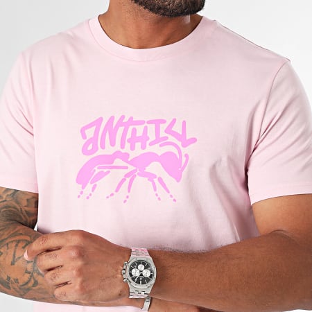 Anthill - Roze Stencil T-shirt Fluo Roze