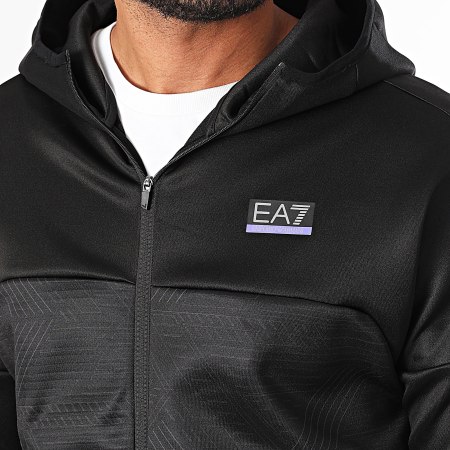 EA7 Emporio Armani - 6DPM70-PJJHZ Hooded Zip Jacket Zwart