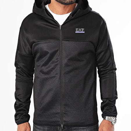 EA7 Emporio Armani - 6DPM70-PJJHZ Hooded Zip Jacket Zwart