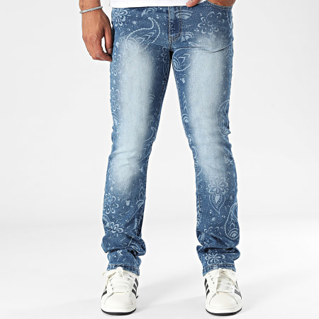 Ikao - Blauwe denim flare jeans