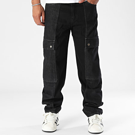 Ikao - Zwarte Baggy Jean Cargo Broek