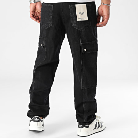 Ikao - Zwarte Baggy Jean Cargo Broek