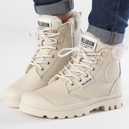 Palladium - Botas Mujer Pampa Hi Nieve Caliente 94380 Almendra Leche