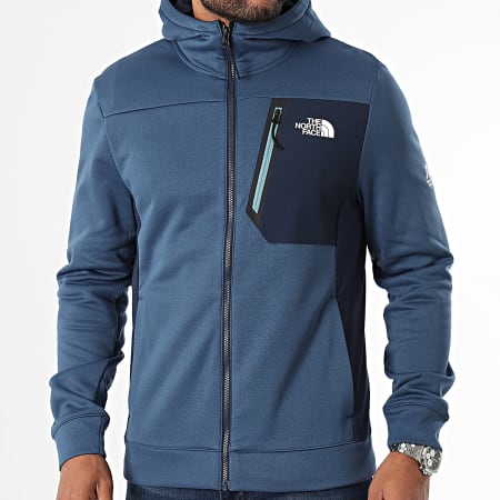 The North Face - MA A893Q Sudadera con capucha y cremallera Azul Marino