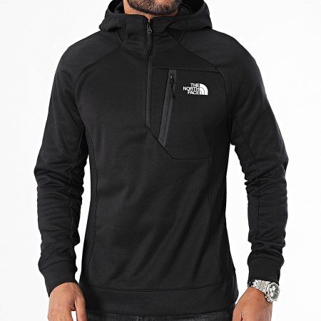 The North Face - MA A893R Felpa con cappuccio e collo a cerniera nera