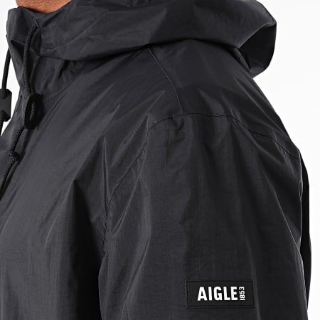 Aigle - BA112 Cortavientos largo con capucha Negro