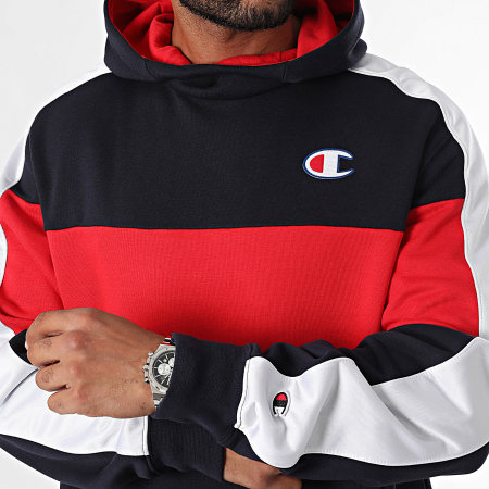 Champion - Sudadera con capucha a rayas 220317 Azul marino Rojo