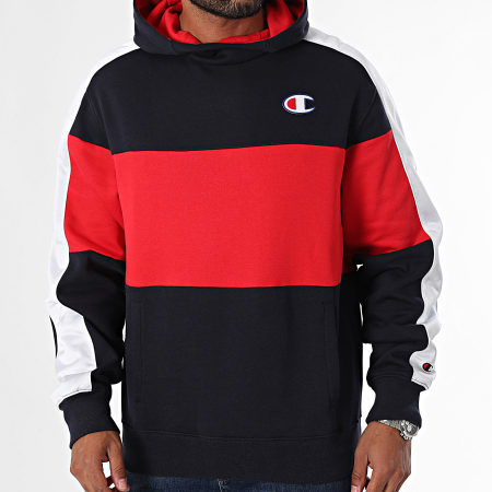 Champion - Gestreepte Hoodie 220317 marineblauw rood